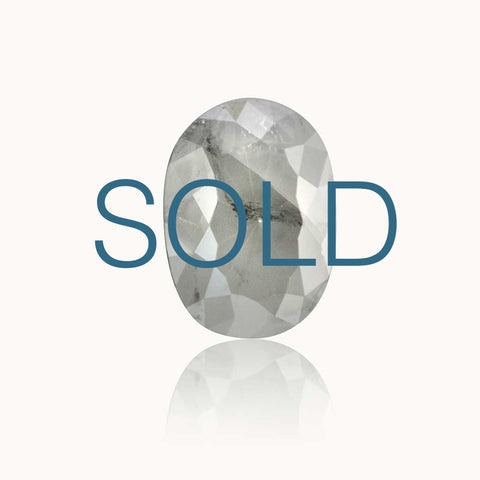 SOLD 0.98 ct. Milky Grey Oval Diamond