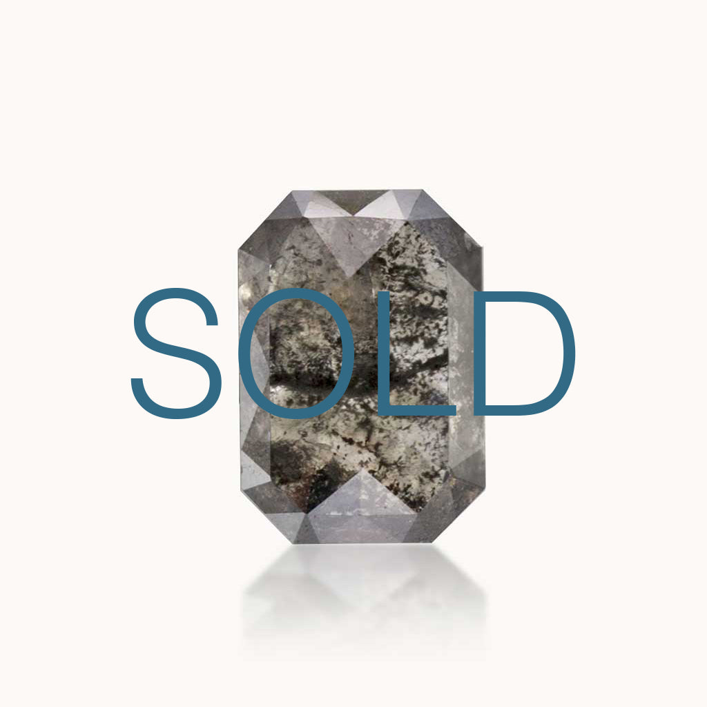 SOLD 0.97 ct. Grey Salt and Pepper Emerald Diamond