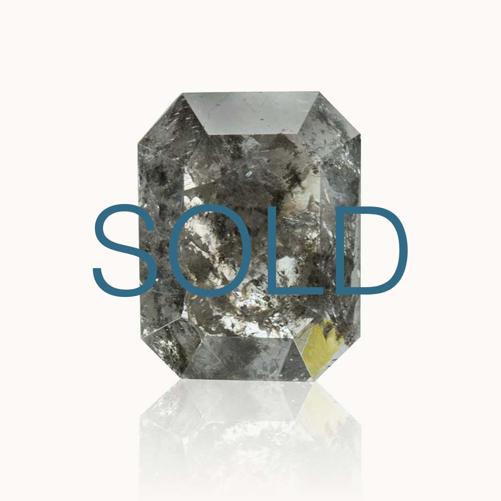 SOLD 1.02 ct. Grey Salt & Pepper Emerald Diamond