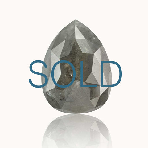 SOLD 1.58 ct. Ash Grey Pear Diamond
