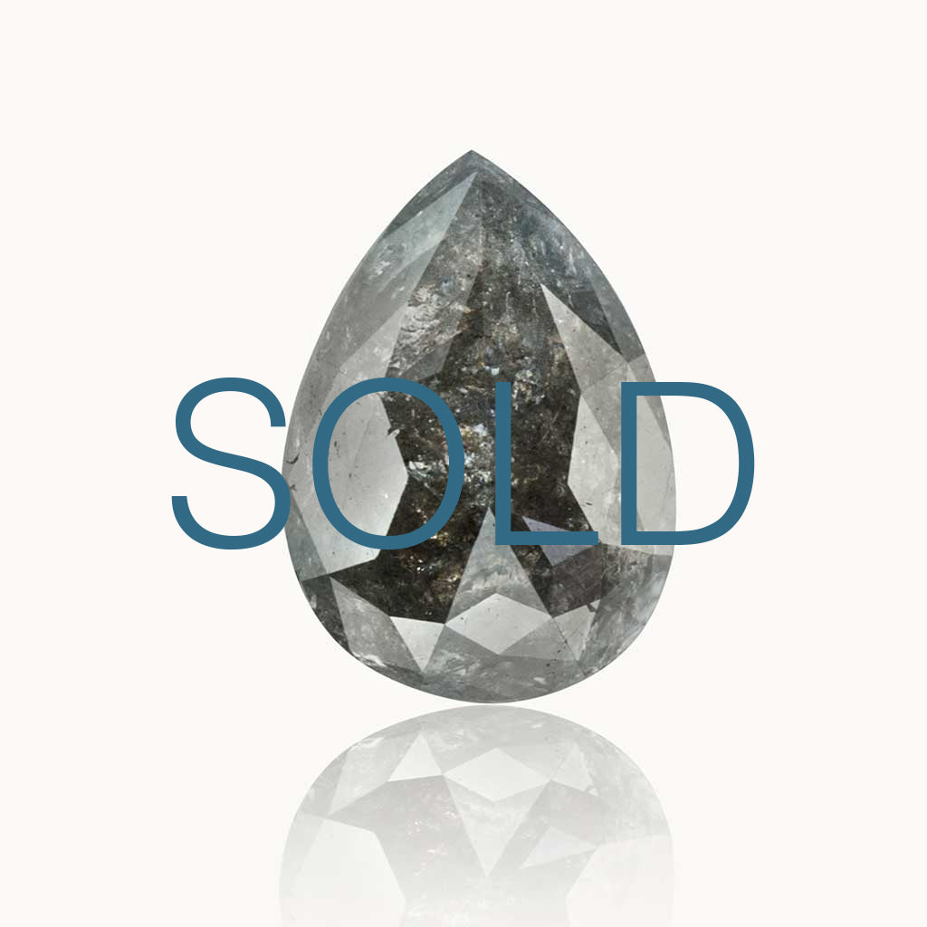 SOLD 1.21 ct. Ash Grey Pear Diamond