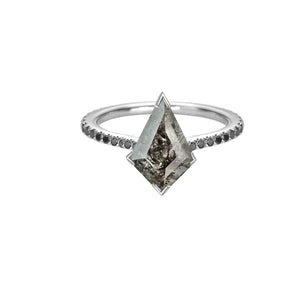 Deposit for 1.19 ct. Grey Salt & Pepper Kite Diamond with 2/3 Black Pave in White Gold